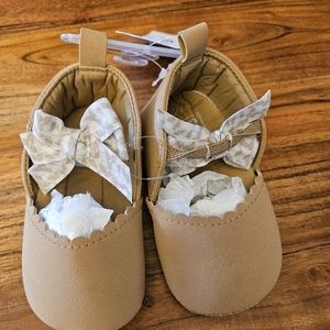 Carters Floral Bow Baby Shoes